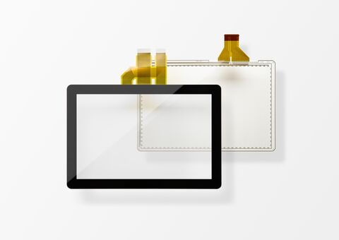 Black printed cover glass with PCAP film Black printed cover glass with PCAP film